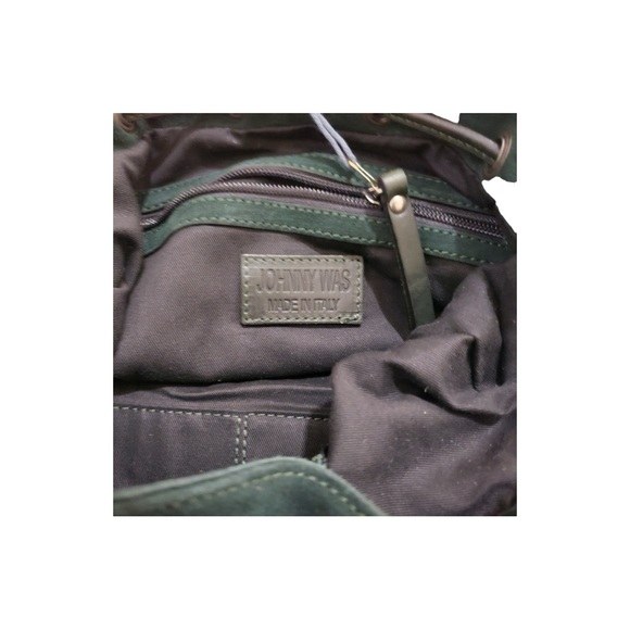 Johnny Was Los Angeles NWT Green Suede Drawstring Bag - Picture 7 of 12